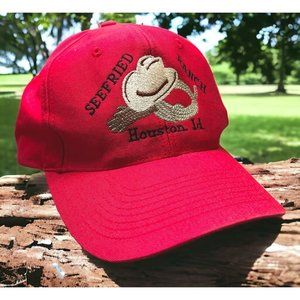Seefried Ranch Snapback Hat Houston ID Cowboy Rodeo Red Roping Cap